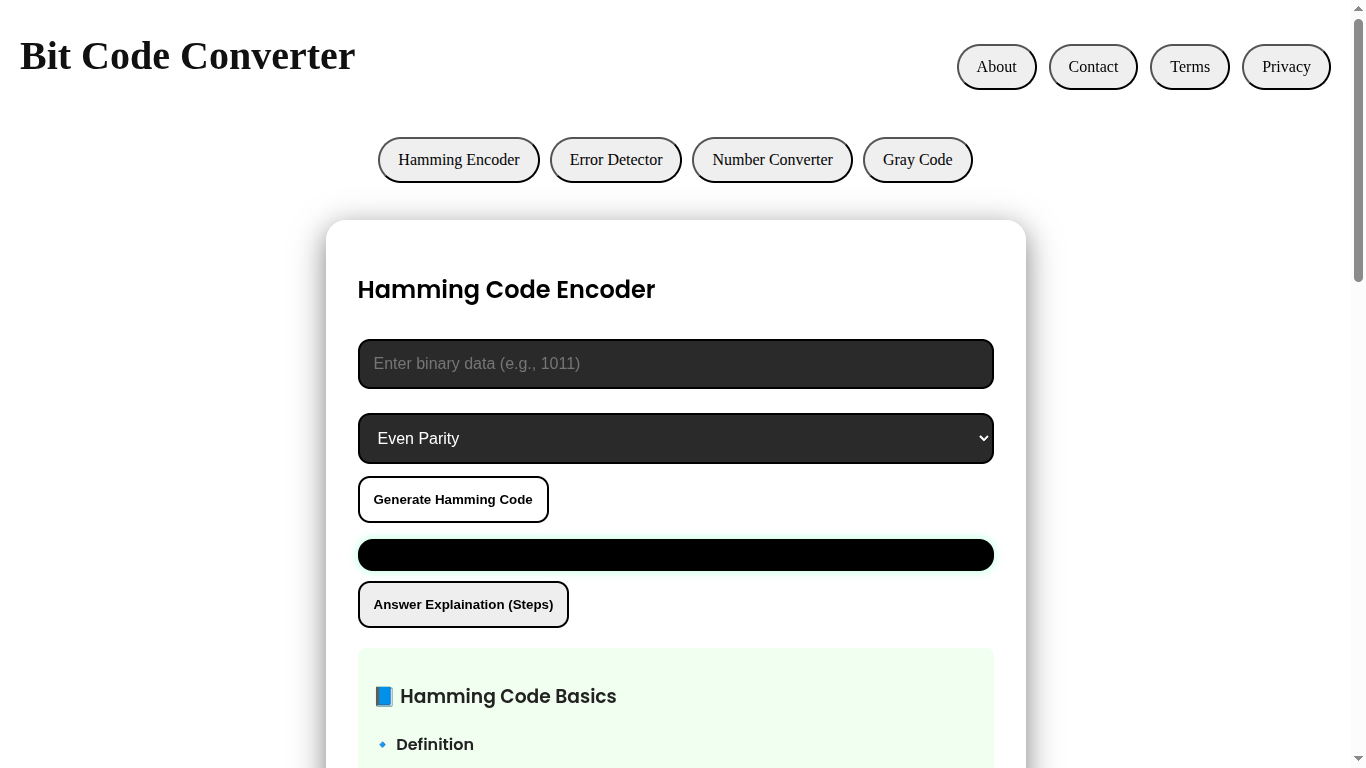 Bit Code Converter Project